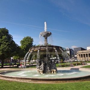 a water fountain in Stuttgart