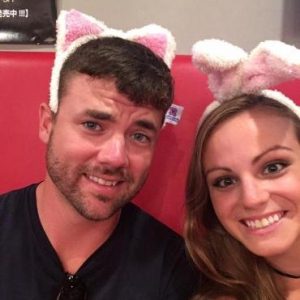 Grant and Rachel at maid cafe in Tokyo