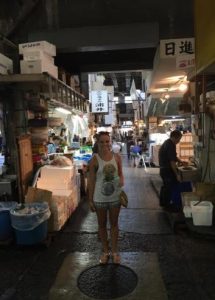 Rachel at Tsukiji Fish Market