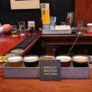 A flight of beers at Triple Rock Brewing in San Francisco