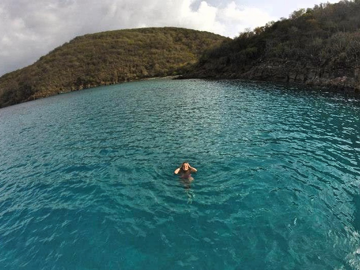 Rachel floating in BVIs