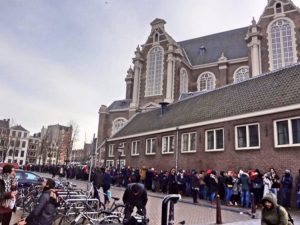 The line outside of the Anne Frank House