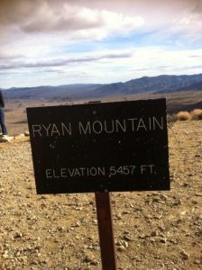 Ryan Mountain Sign