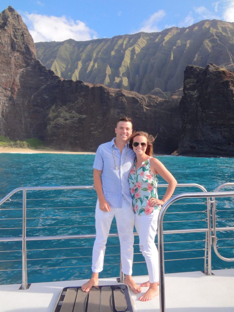 Grant and Rachel on Captain Andy's Napali Sunset Sai