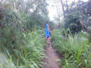 Rachel hiking the sleeping giant in Kauai