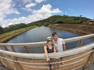 Grant and Rachel on swinging bridge