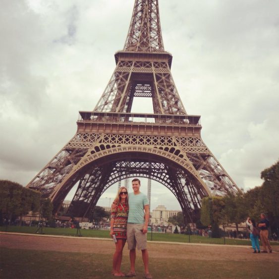 Grant and Rachel at the Eiffel Tower in Paris