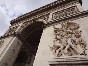 The front of the Arc de Triomphe