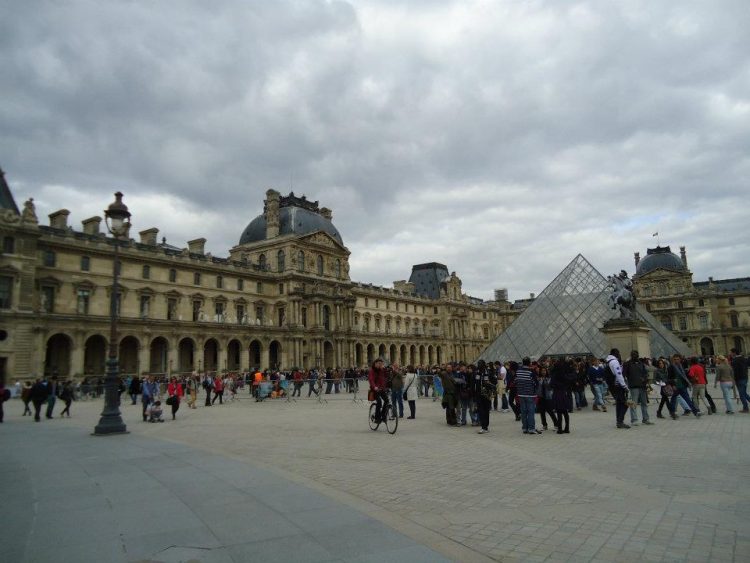 Outside of the Louvre in Paris