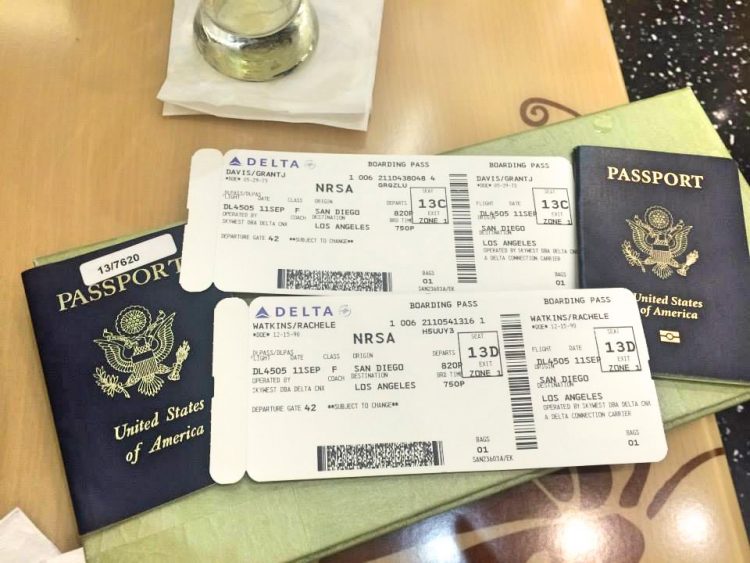 Passports and boarding pass