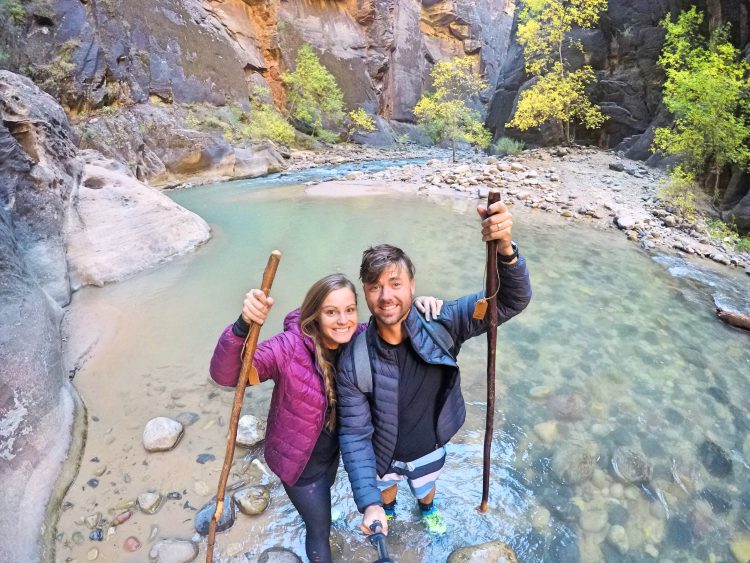 Grant and Rachel at Narrows in Zion