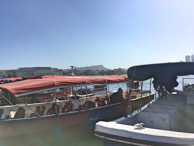 boats at ferry dock in cartagena