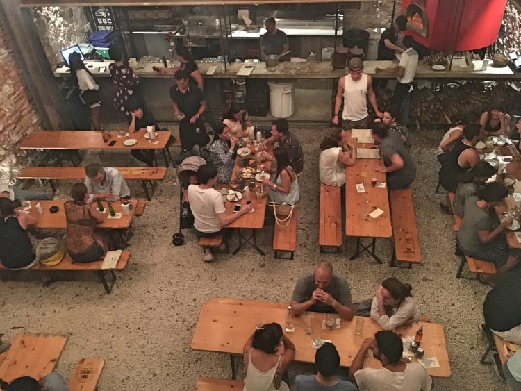 view of the patio at demente restaurant in cartagena