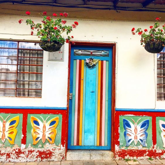 rainbow door in guatape