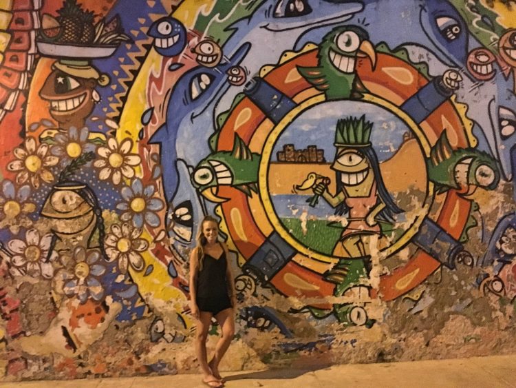 street art mural in colorful cartagena