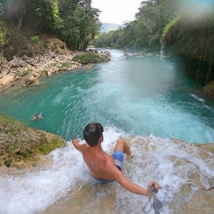 top of waterfall semuc champey