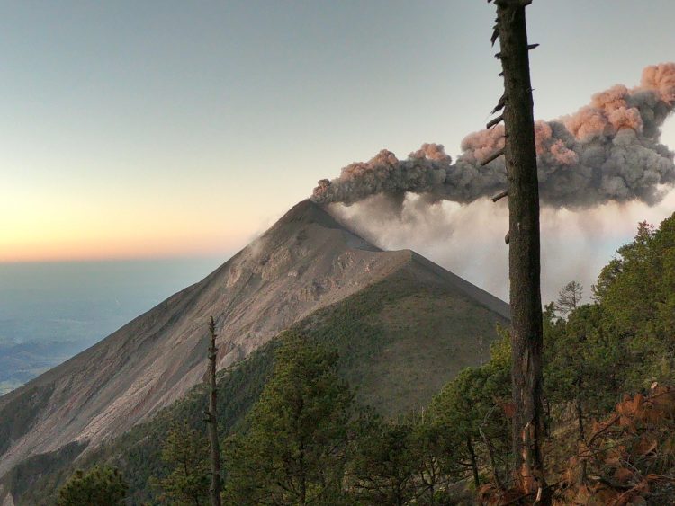 exploding volcano acatenango