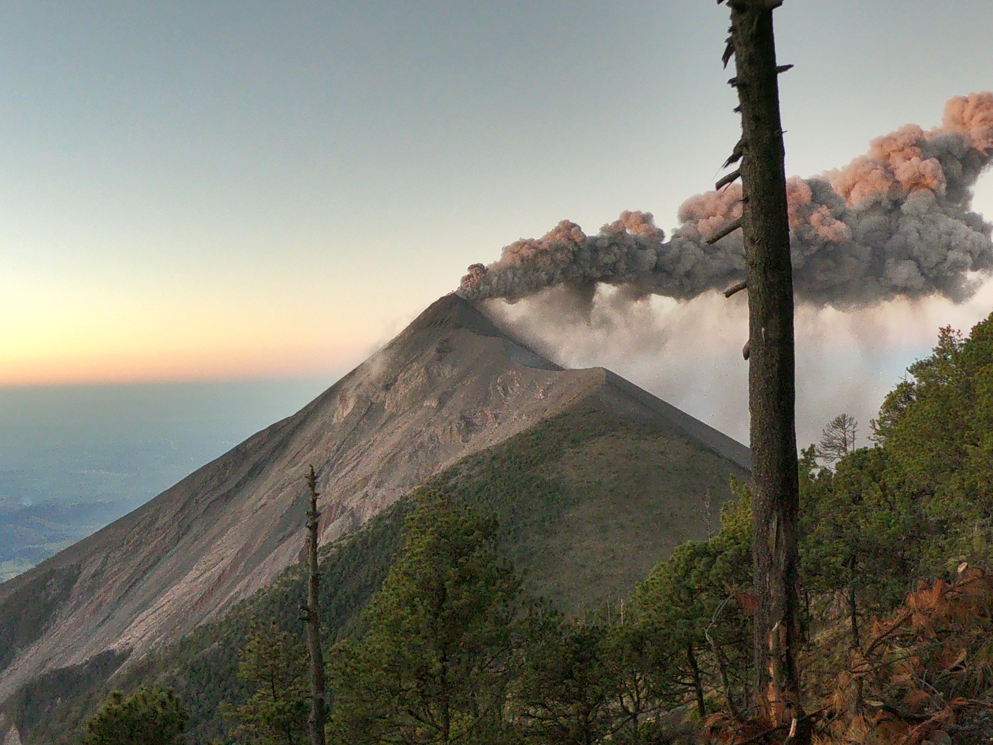 exploding volcano while Hiking Acatenango