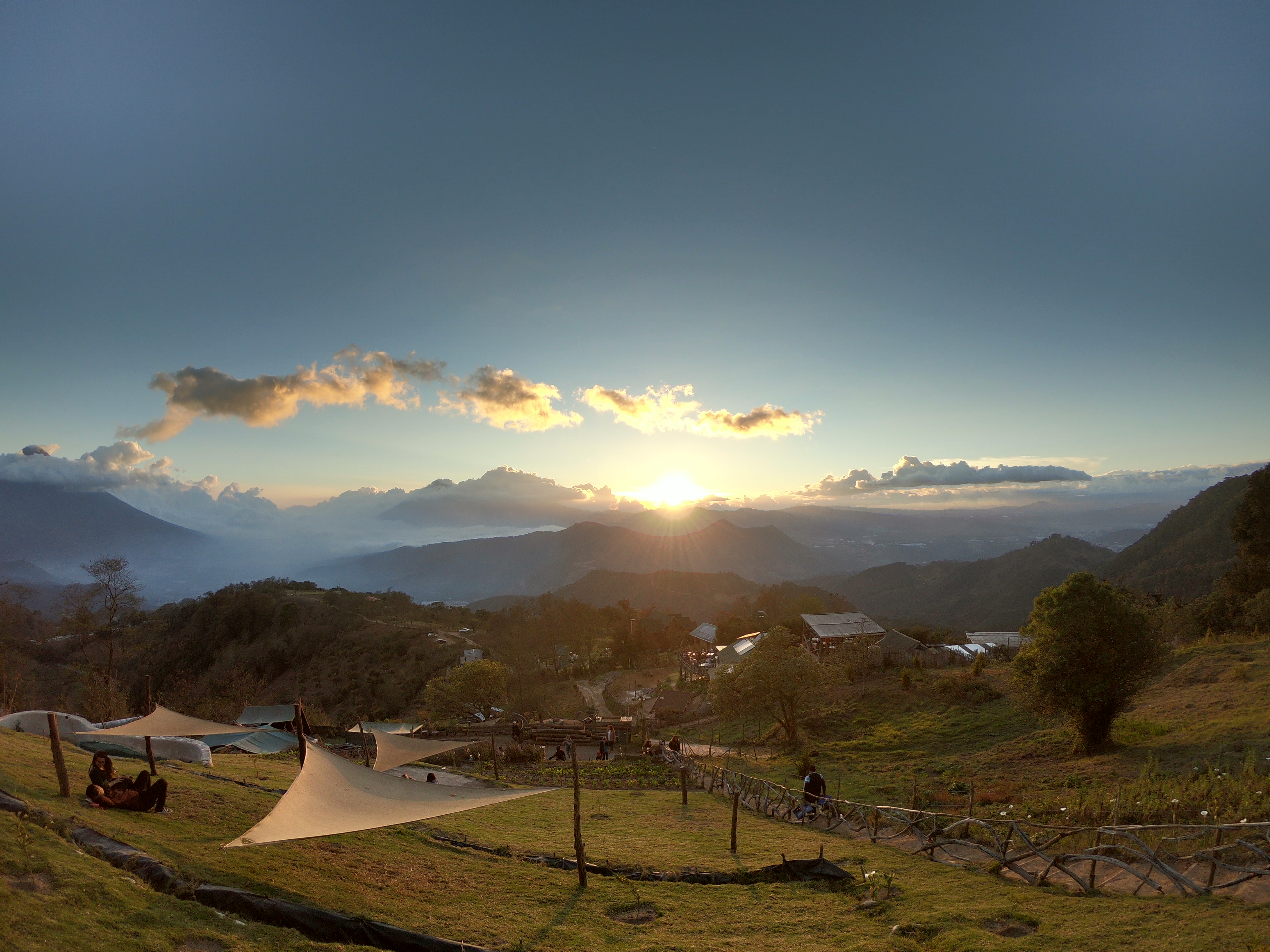 sunset from hobbitenango