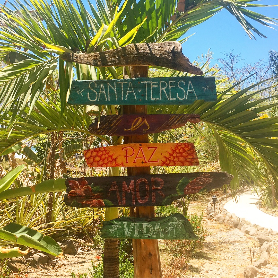 Welcome sign Santa Teresa Costa Rica