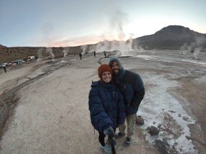 Grant and Rachel freezing geysers