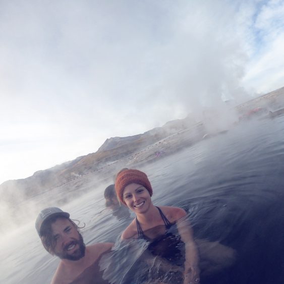 Grant and Rachel hot springs chile