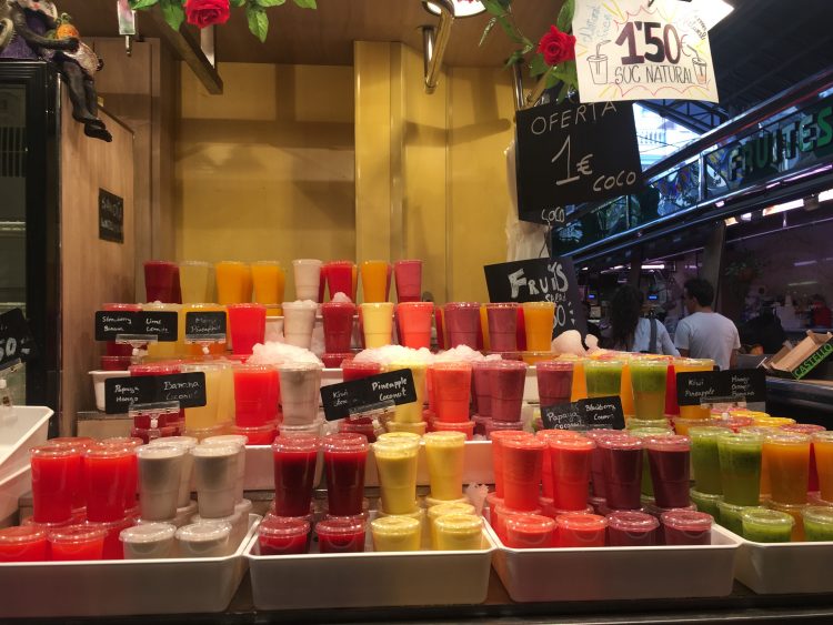 juice at barcelona market