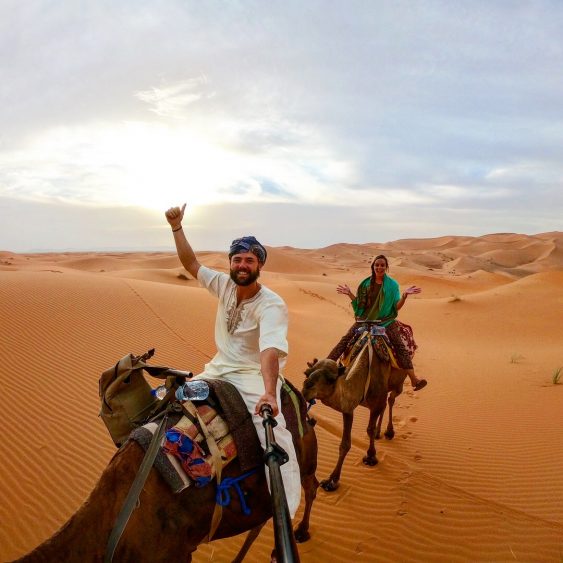 camel ride in sahara