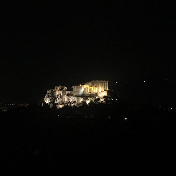 acropolis at night