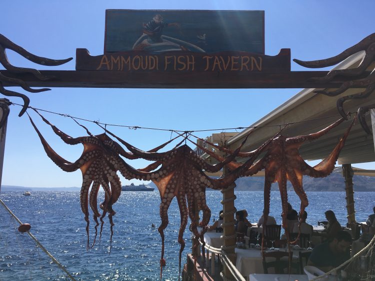 dried octopus in santorini