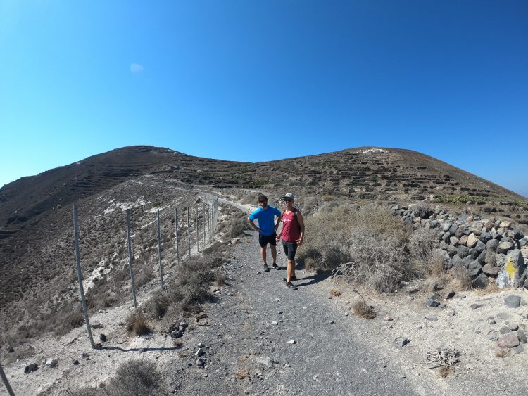 hiking in santorini