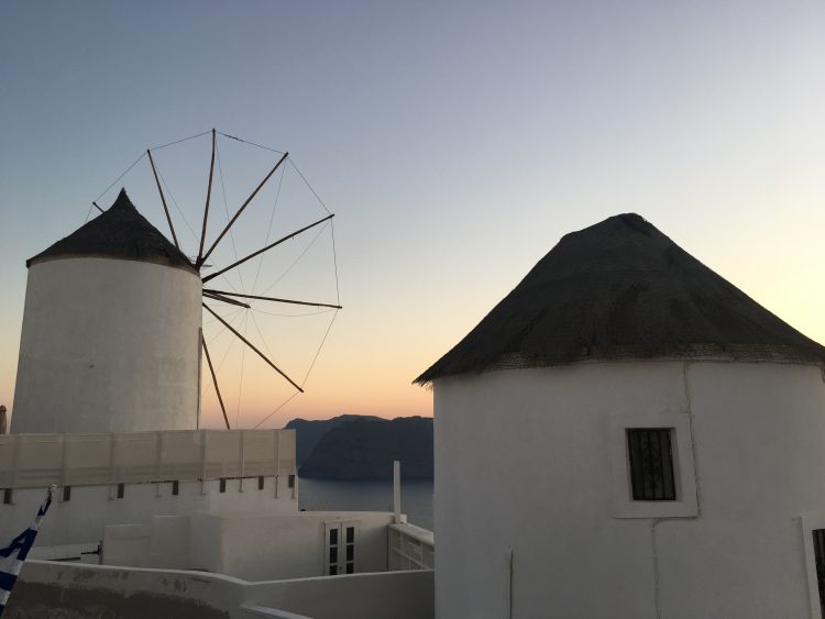 sunset in oia