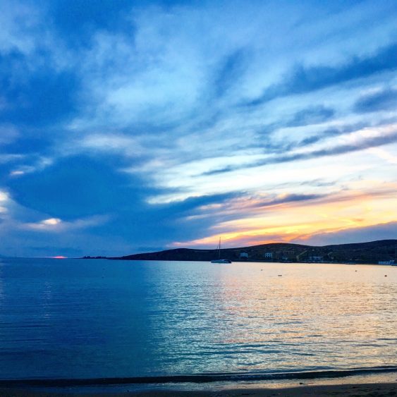 sunset in paros