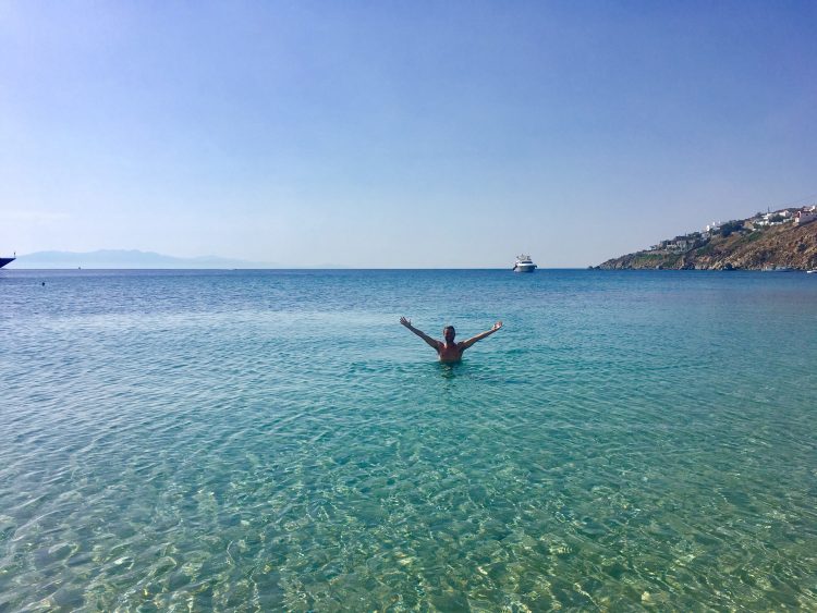 swimming in mykonos