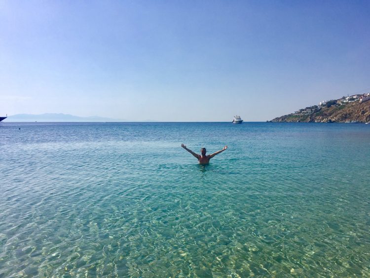 swimming in mykonos